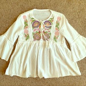 Girl Embroidered blouse - White